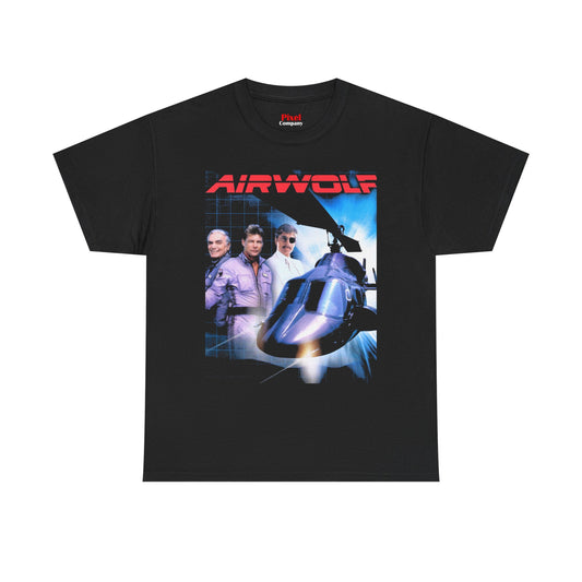 Airwolf 80s action helicopter TV show graphic t-shirt, unisex heavy-cotton